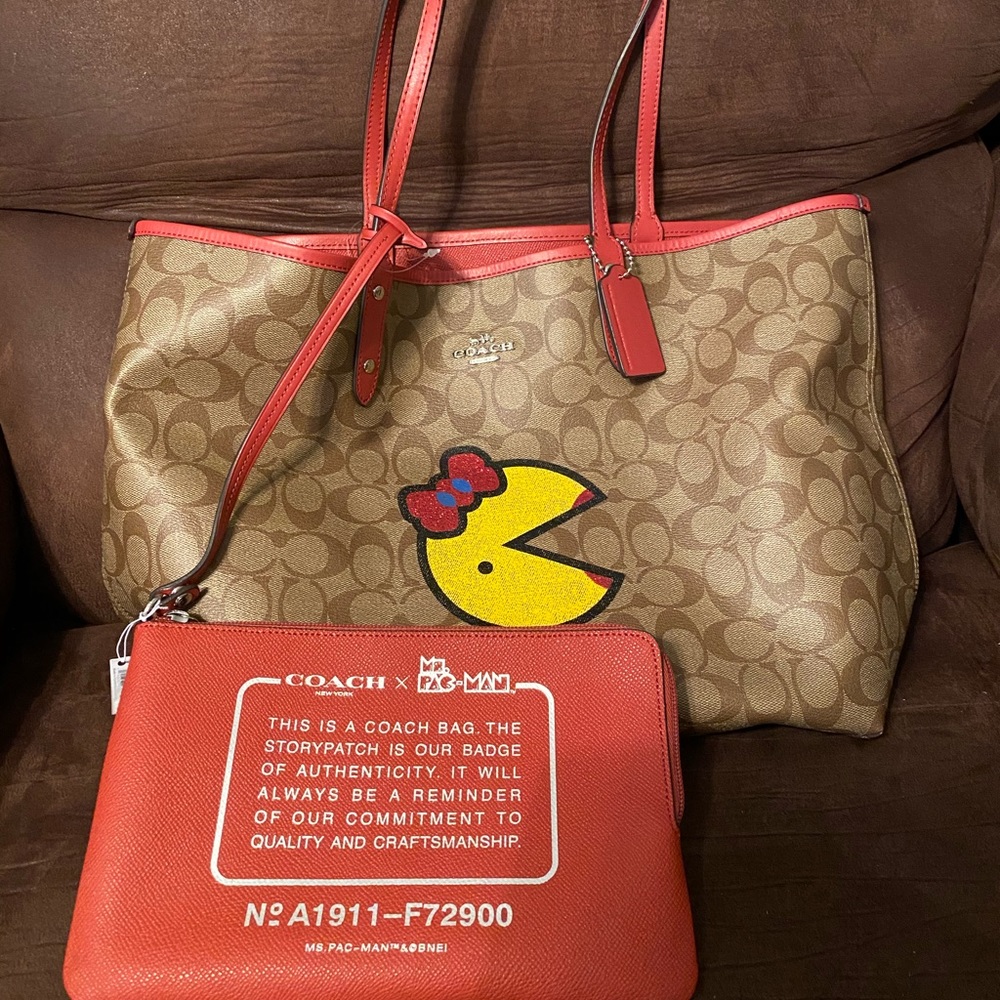 Coach+Pac Man Reversible Tote NWT